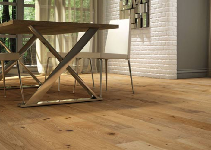 White oak Hardwood Flooring Exposed Wood in Eating Area