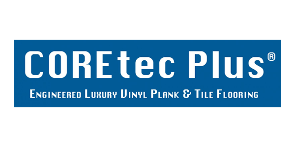 Coretec Plus flooring logo with plain white background