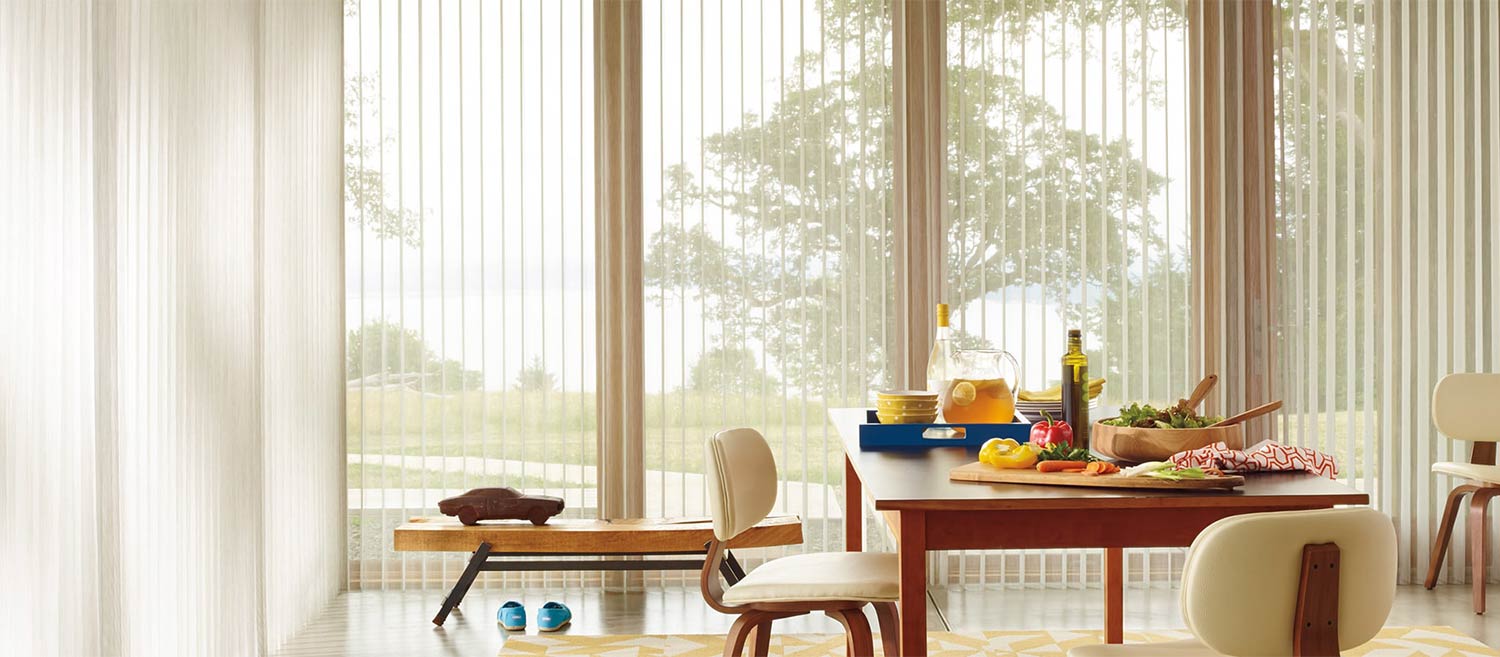 Tan hardwood room scene with dining room table